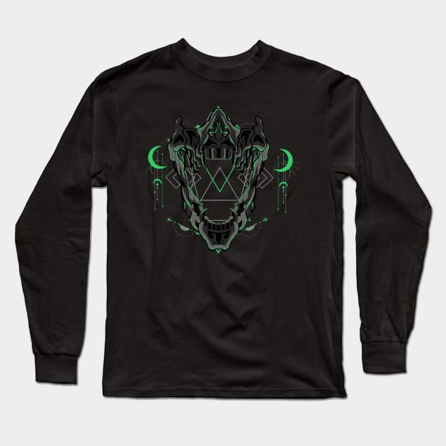 skull old school art Long Sleeve T-Shirt by SHINIGAMII